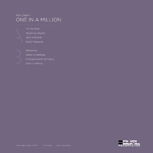 Ron Zakrin • One in a Million 12" Vinyl Record Detroit Techno Italo Nu-Disco NEW - Picture 2 of 6